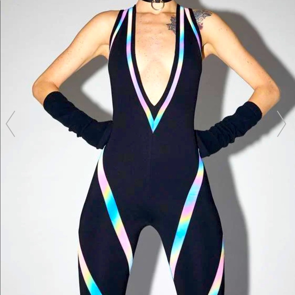 Club Exx STROBELIGHT SEDUCTION REFLECTIVE CATSUIT